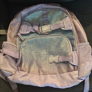 Pottery Barn Kids Sparkling Pink and Silver Backpack